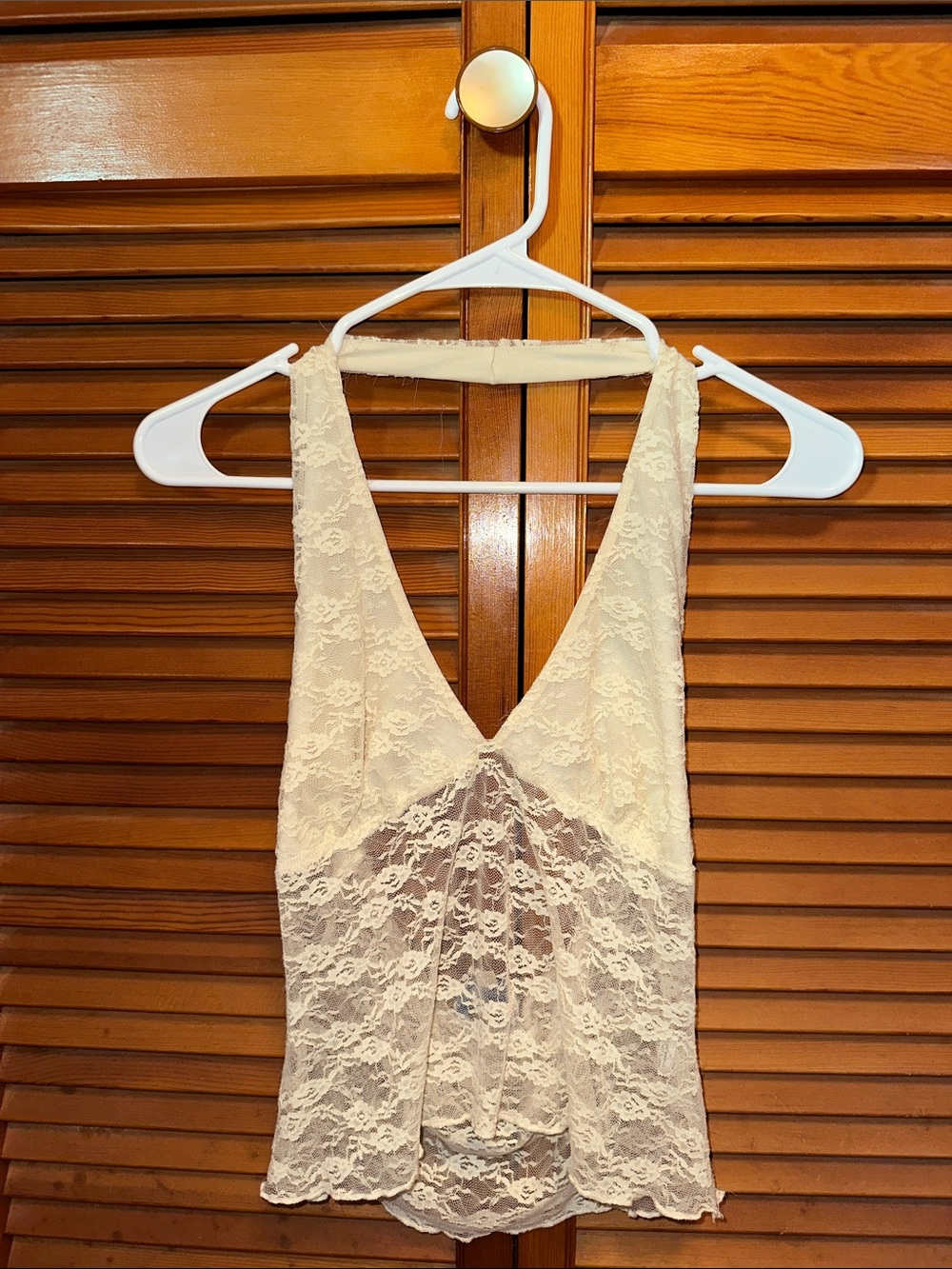 PacSun Cream Lace V-Neck Chemise